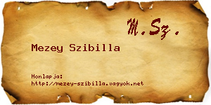 Mezey Szibilla névjegykártya